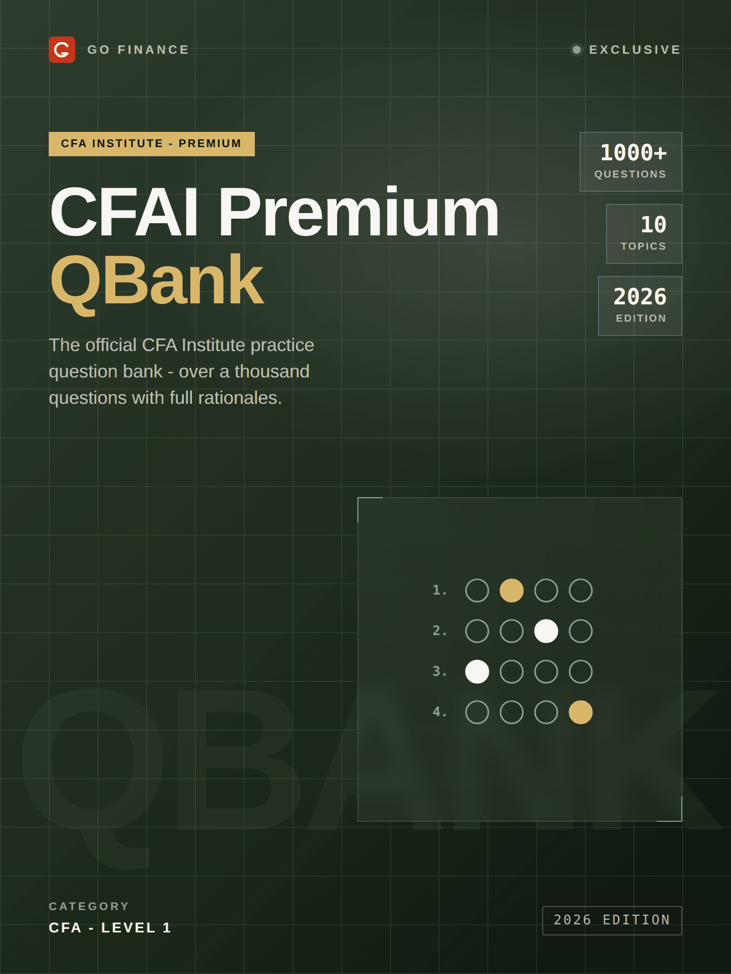 CFA L1 2026 CFA Institute Premium Practice Pack QBank